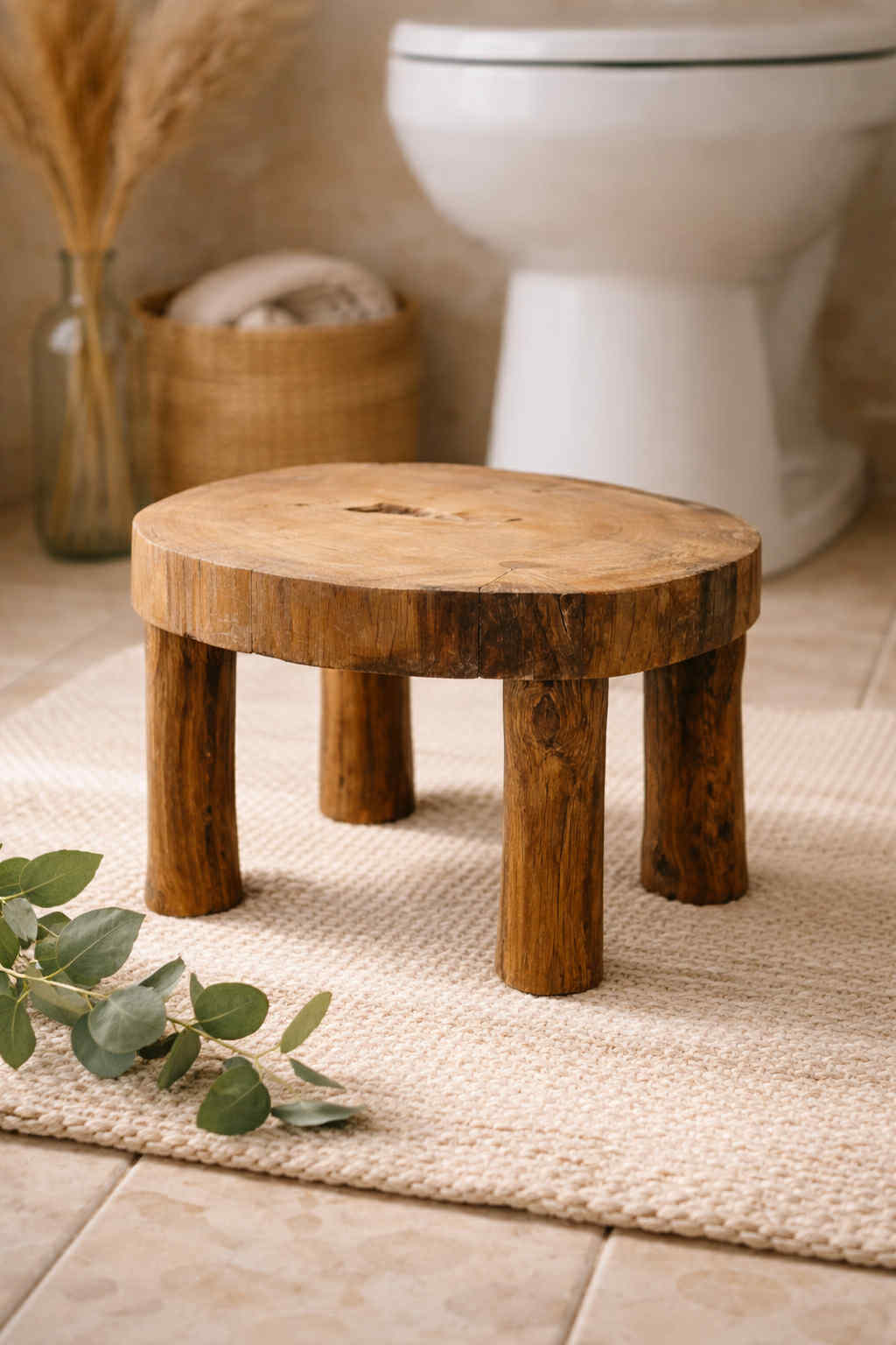 Stołek toaletowy do utrzymania prawidłowej pozycji podczas wypróżniania